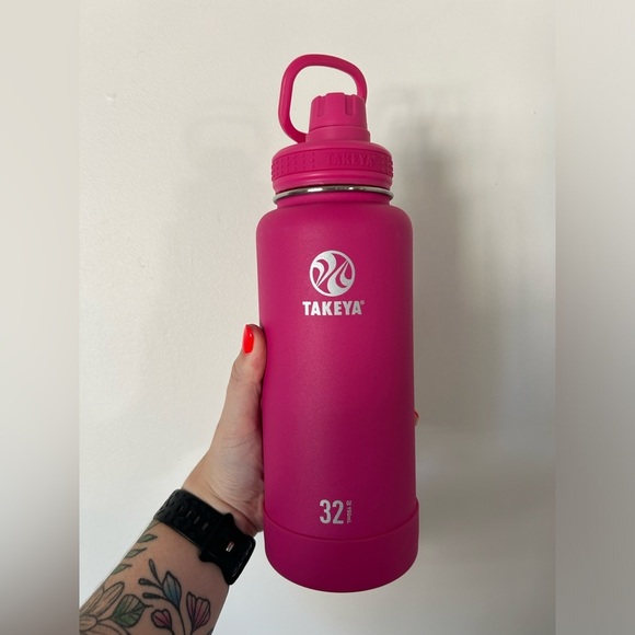 Takeya Pickleball Insulated Stainless Steel Water Bottle With Spout Lid - Pink - Picture 1 of 4